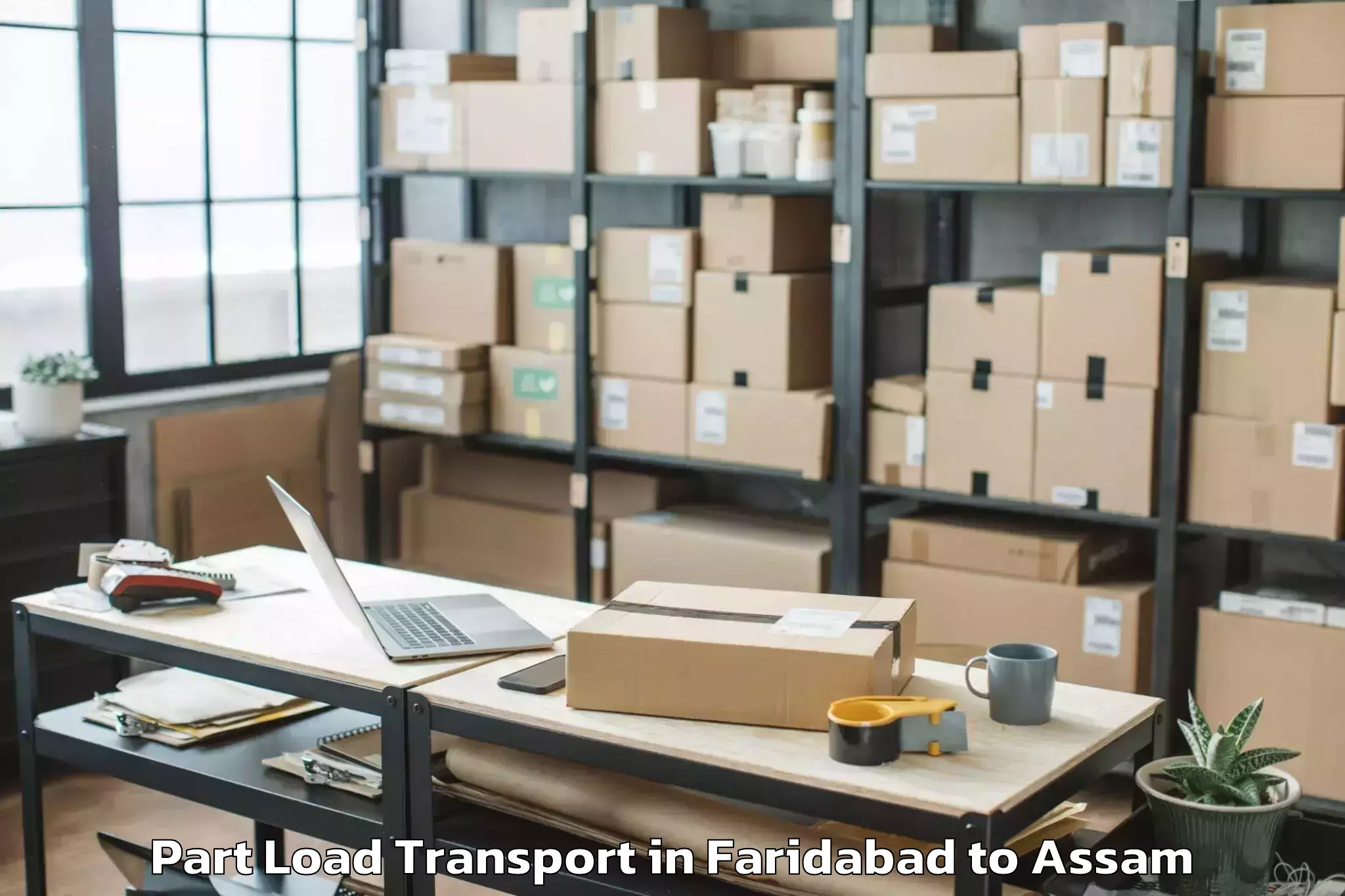 Book Faridabad to Rupsi Airport Rup Part Load Transport Online